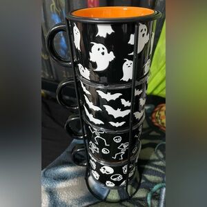 Halloween Ceramic Coffee Mugs Stack
